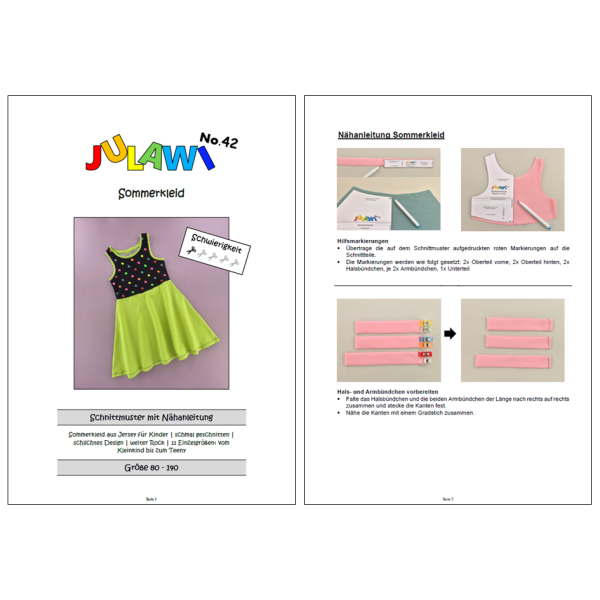 JULAWI Sommerkleid eBook Schnittmuster Größe 80-140